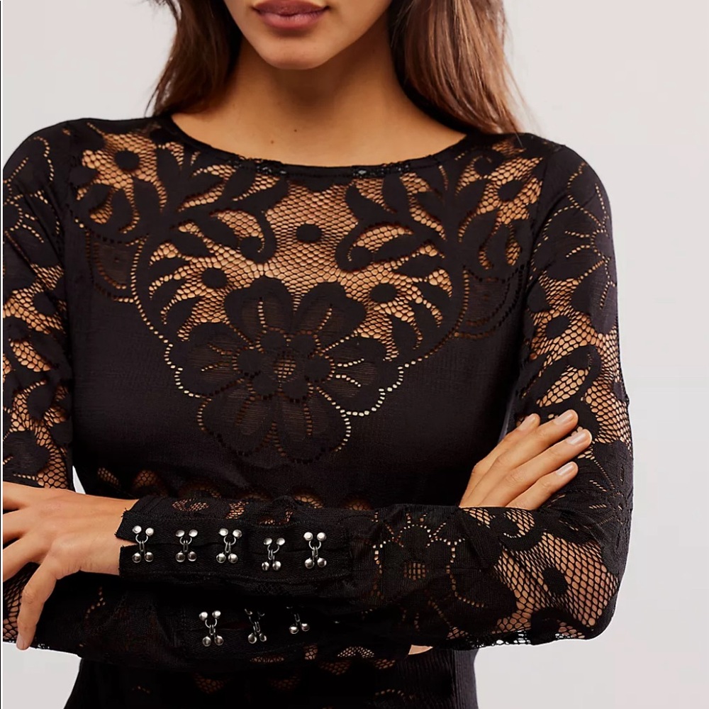 Free People Wild Rose Lace Top